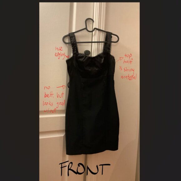 Seductions little black dress with lace trim US S - Picture 1 of 4